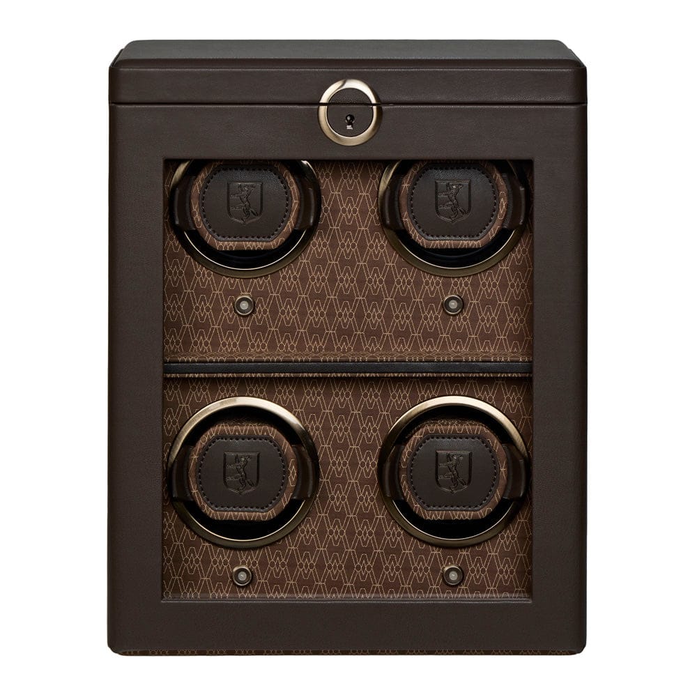 Wolf Earth 4-Piece watch winder — Coffee